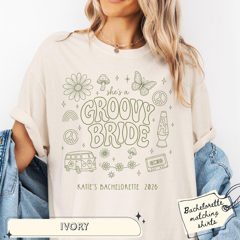 Groovy Bride Shirt, Dancing Bachelorette Party Shirt, Retro Disco Bride Squad Tee, Matching Bach Shirt, Bridal Party Custom Shirts