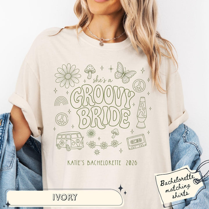 Groovy Bride Shirt, Dancing Bachelorette Party Shirt, Retro Disco Bride Squad Tee, Matching Bach Shirt, Bridal Party Custom Shirts