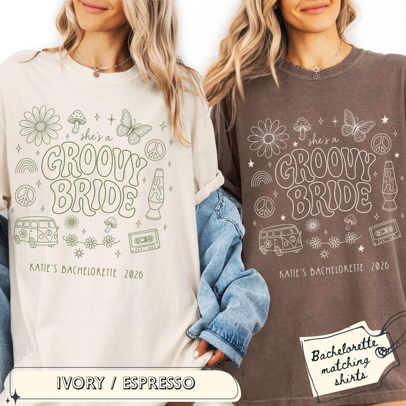 Groovy Bride Shirt, Dancing Bachelorette Party Shirt, Retro Disco Bride Squad Tee, Matching Bach Shirt, Bridal Party Custom Shirts