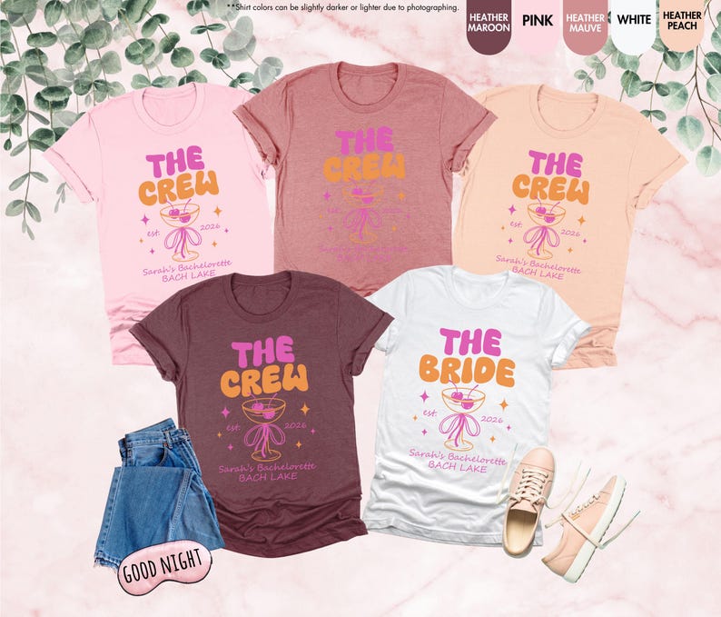 Custom Bachelor Shirt, Matching Bridesmaid Tee, Bride Party Crew Tee, Bachelor Girls Trip Shirt, Coquette Bow Bride Shirt, Bridal Party Tee