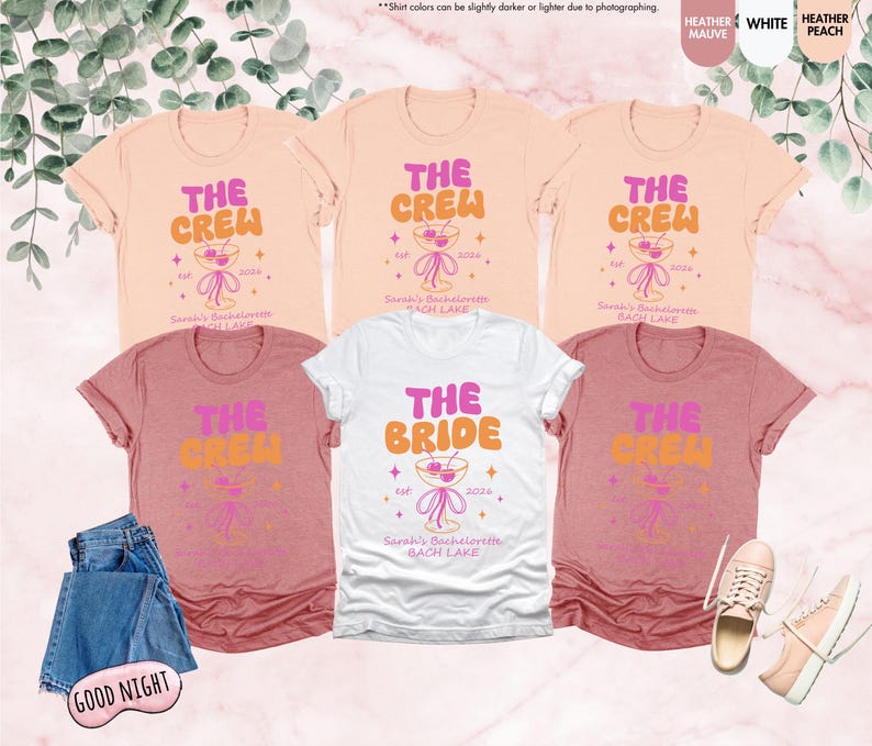 Custom Bachelor Shirt, Matching Bridesmaid Tee, Bride Party Crew Tee, Bachelor Girls Trip Shirt, Coquette Bow Bride Shirt, Bridal Party Tee