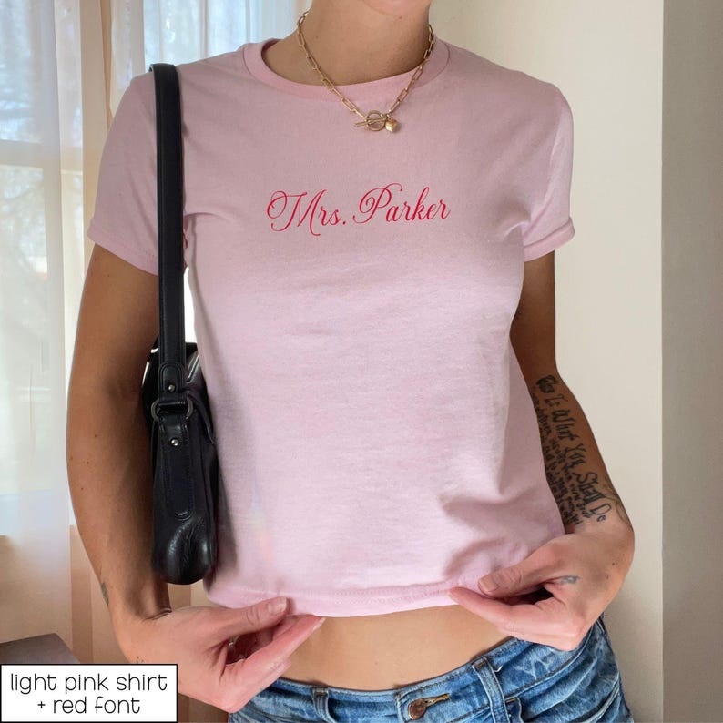 Custom Mrs Shirt | Personalized Bride Shirt Crop Top Future Mrs Shirt Custom Bachelorette Shirt Bachelorette Shirts, Bride Shirt Baby Tee