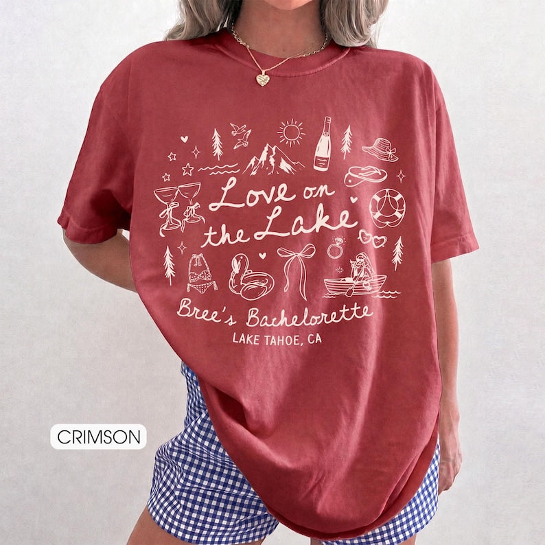 Comfort Colors Love on the Lake Bachelorette Shirt, Lake Bach Party Shirt, Bachelorette Party Shirt, Bach Weekend Trip, Girls Matching Tee