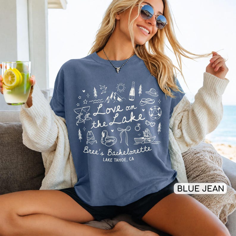 Comfort Colors Love on the Lake Bachelorette Shirt, Lake Bach Party Shirt, Bachelorette Party Shirt, Bach Weekend Trip, Girls Matching Tee