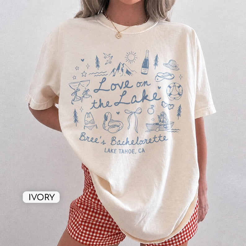 Comfort Colors Love on the Lake Bachelorette Shirt, Lake Bach Party Shirt, Bachelorette Party Shirt, Bach Weekend Trip, Girls Matching Tee