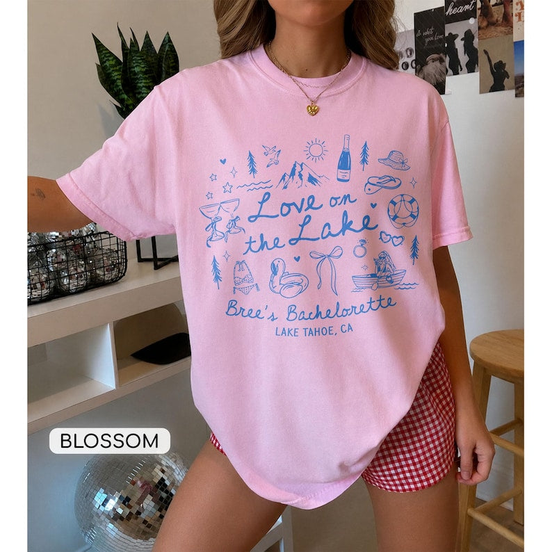 Comfort Colors Love on the Lake Bachelorette Shirt, Lake Bach Party Shirt, Bachelorette Party Shirt, Bach Weekend Trip, Girls Matching Tee