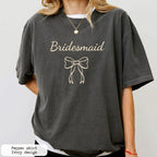 Matching Wedding Party 2026 T-Shirt, Bridal Party Bow T-Shirt, Wedding Guest Apparel, Minimalist Bride Tee