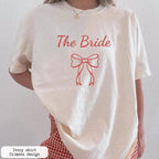 Matching Wedding Party 2026 T-Shirt, Bridal Party Bow T-Shirt, Wedding Guest Apparel, Minimalist Bride Tee
