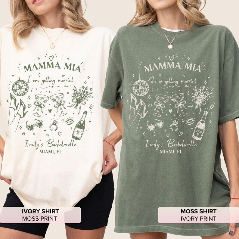 Mamma Mia Bachelorette Shirt, Personalized Last Disco Bach Tee, Dancing Queen Bride Shirt, Bride Squad Gift, Girls Trip Tee