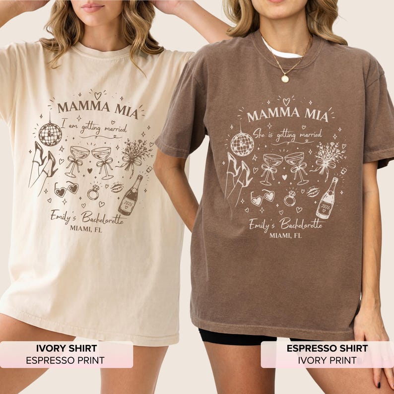 Mamma Mia Bachelorette Shirt, Personalized Last Disco Bach Tee, Dancing Queen Bride Shirt, Bride Squad Gift, Girls Trip Tee
