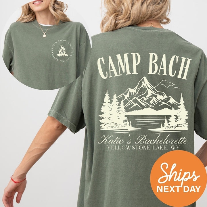 Vintage Camp Bachelorette Shirt, Custom Camping Bachelorette Shirts, Outdoor Mountain Bride Tee, Retro Lake Themed Bridal Party, Hiking Bach