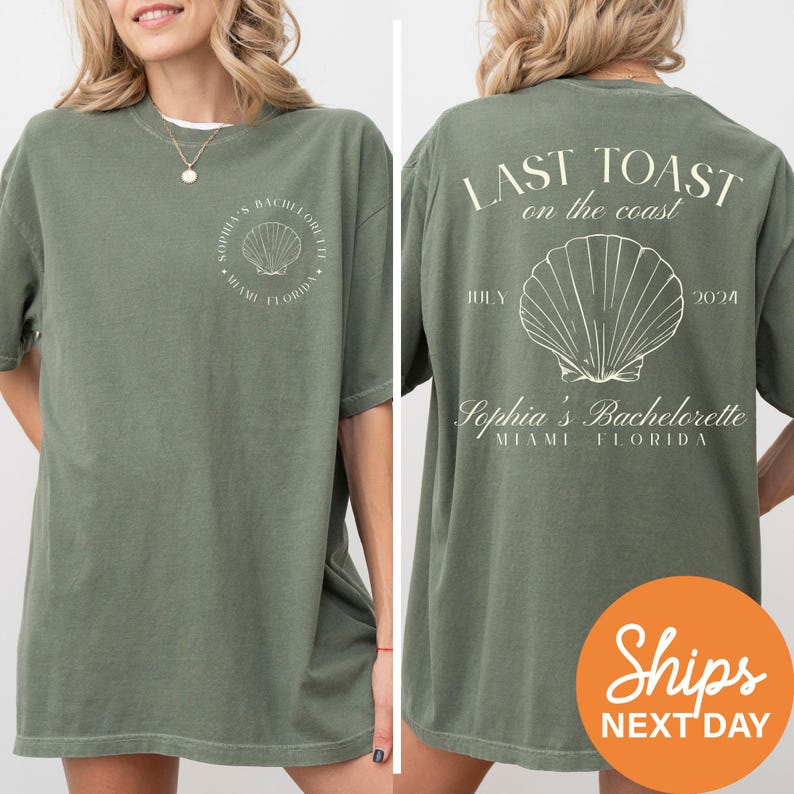 Last Toast on the Coast, Custom Beach Bachelorette Party Shirts, Custom Location Bachelorette Shirts, Personalized Luxury Bachelorette Shirt