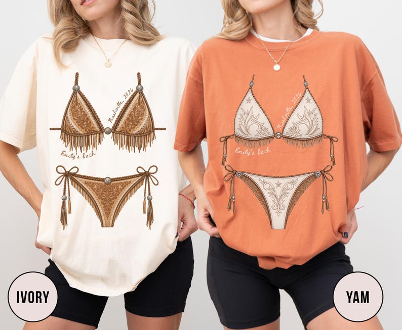 Custom Western Bachelorette Bikini Shirt, Cowgirl Bride Tee, Personalized Nashville Bach Shirts, Matching Country Bridal Squad, Last Rodeo