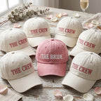 Personalized Bride Crew Embroidered Hat Set, Custom Bachelorette Caps, Bachelorette Outfit Hat, Wedding Party Favor, Bridal Shower Gift