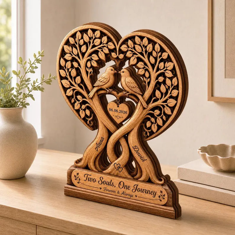 Personalized Couple Wooden Plaque - Wedding Gift, Anniversary Gift For Couple