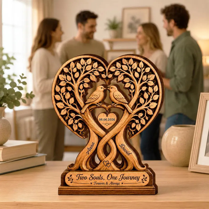 Personalized Couple Wooden Plaque - Wedding Gift, Anniversary Gift For Couple