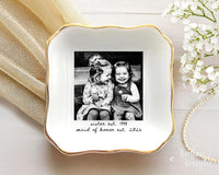 Personalized Besties Photo Ring Dish, Maid of Honor Trinket Tray, Sister Photo Jewelry Dish, Gift For Besties, Soul Sister Wedding Gift