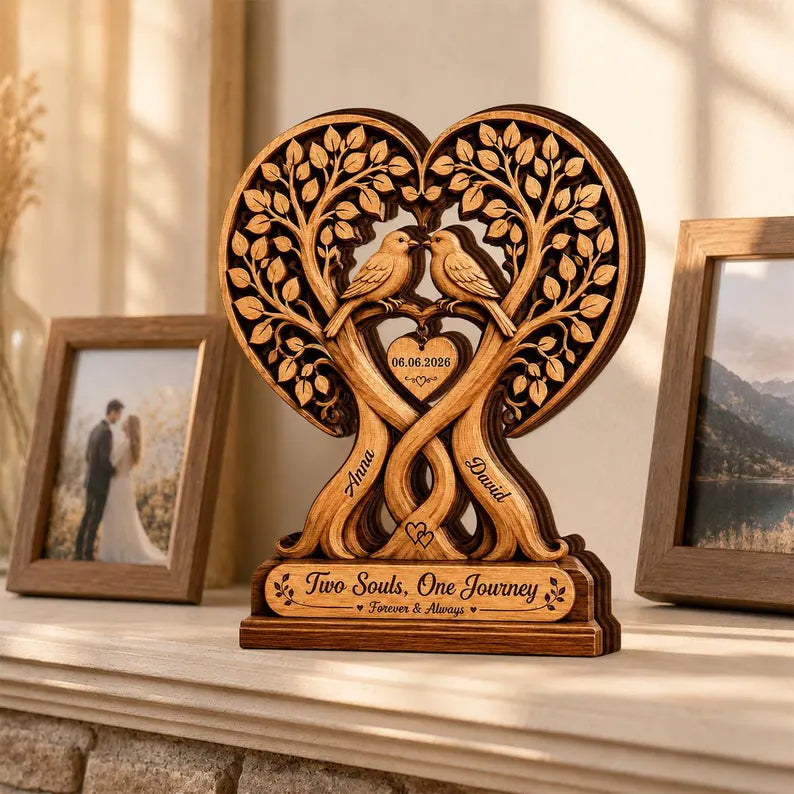 Personalized Couple Wooden Plaque - Wedding Gift, Anniversary Gift For Couple