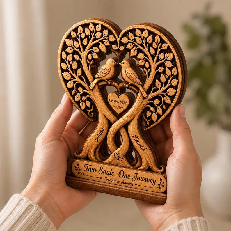 Personalized Couple Wooden Plaque - Wedding Gift, Anniversary Gift For Couple
