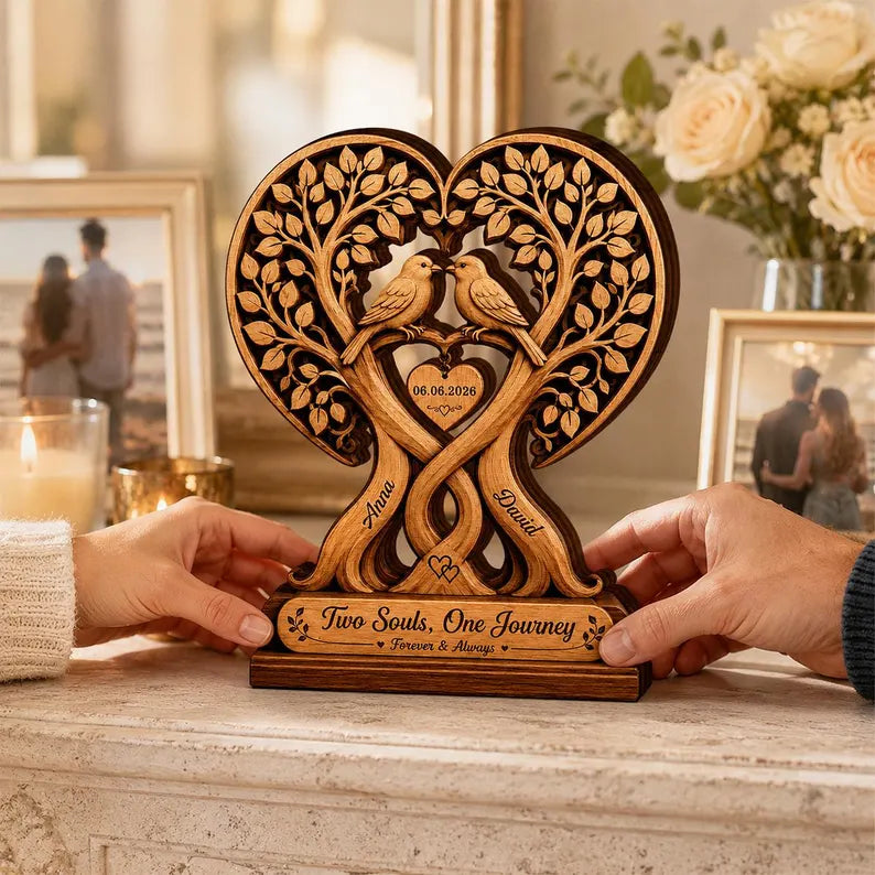 Personalized Couple Wooden Plaque - Wedding Gift, Anniversary Gift For Couple