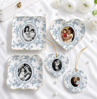 Mother of the Bride Gift, Toile De Jouy Trinket Tray, Custom Mother Photo Ring Dish, Mother of the Bride Wedding Day Gift from Daughter