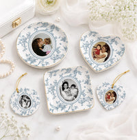 Mother of the Bride Gift, Toile De Jouy Trinket Tray, Custom Mother Photo Ring Dish, Mother of the Bride Wedding Day Gift from Daughter