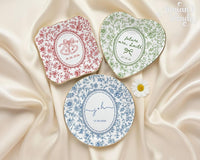 Custom Engagement Ring Dish: Ceramic Trinket Tray Gift for Couple, Wedding Jewelry Dish, Engagement Gift for Bride, Dish Toile De Jouy