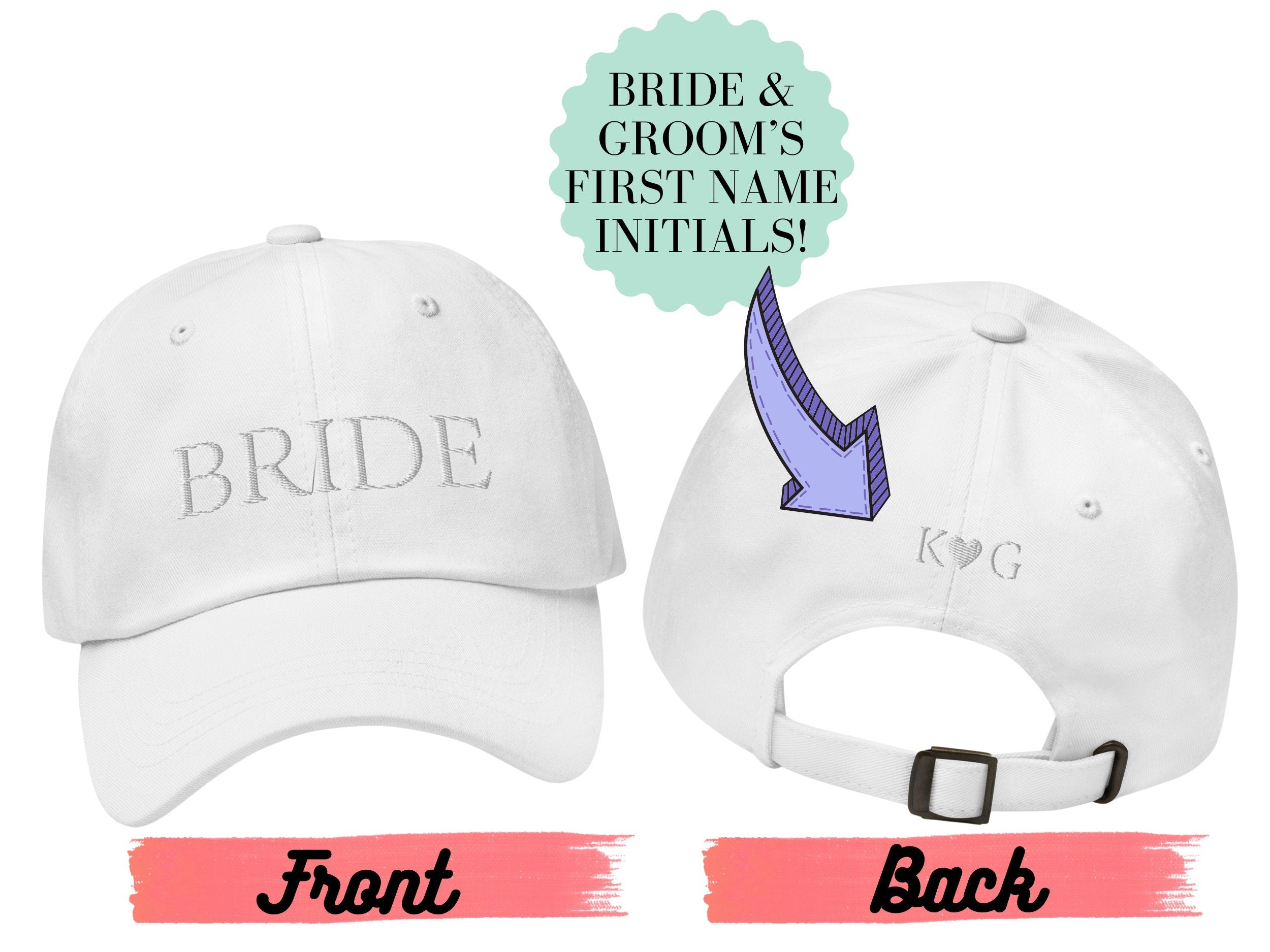 Embroidered Bride Baseball Hat: Personalized Honeymoon Gift