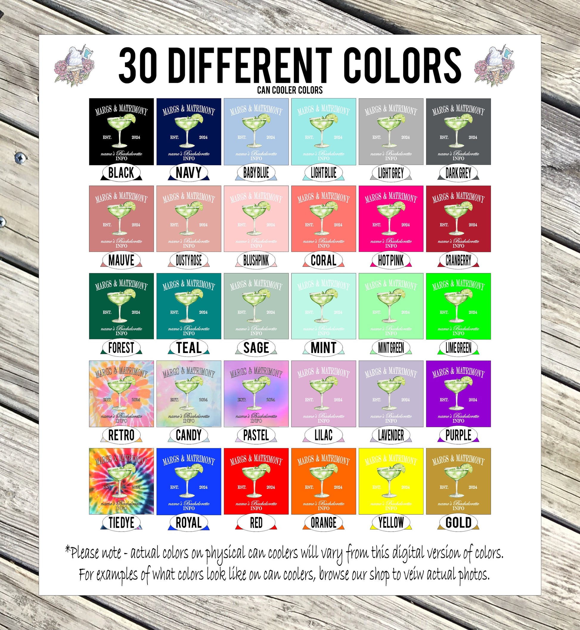 Margs and Matrimony Bachelorette Party Can Coolers - Personalized Bridal Drink Sleeves for a Fiesta - Customizable, Fun, and Stylish. MAM