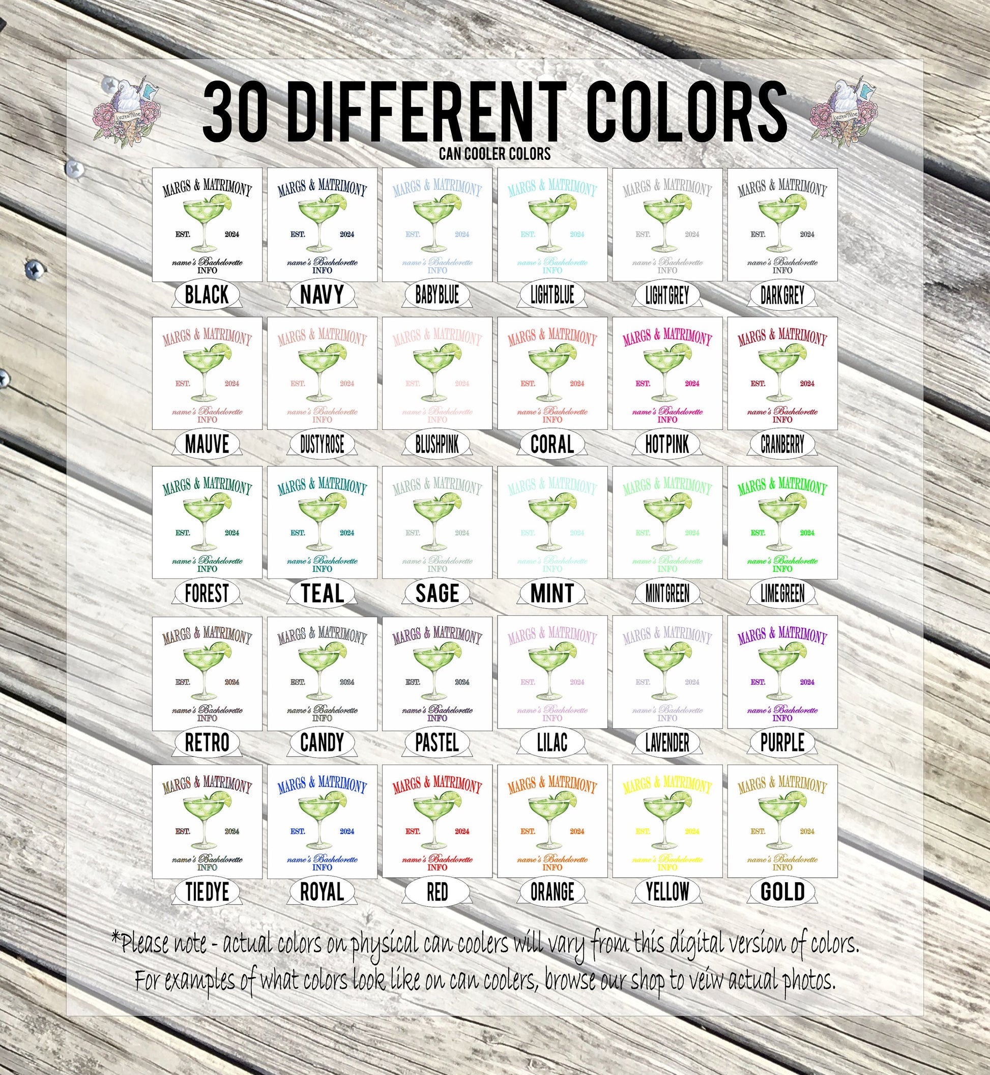 Margs and Matrimony Bachelorette Party Can Coolers - Personalized Bridal Drink Sleeves for a Fiesta - Customizable, Fun, and Stylish. MAM