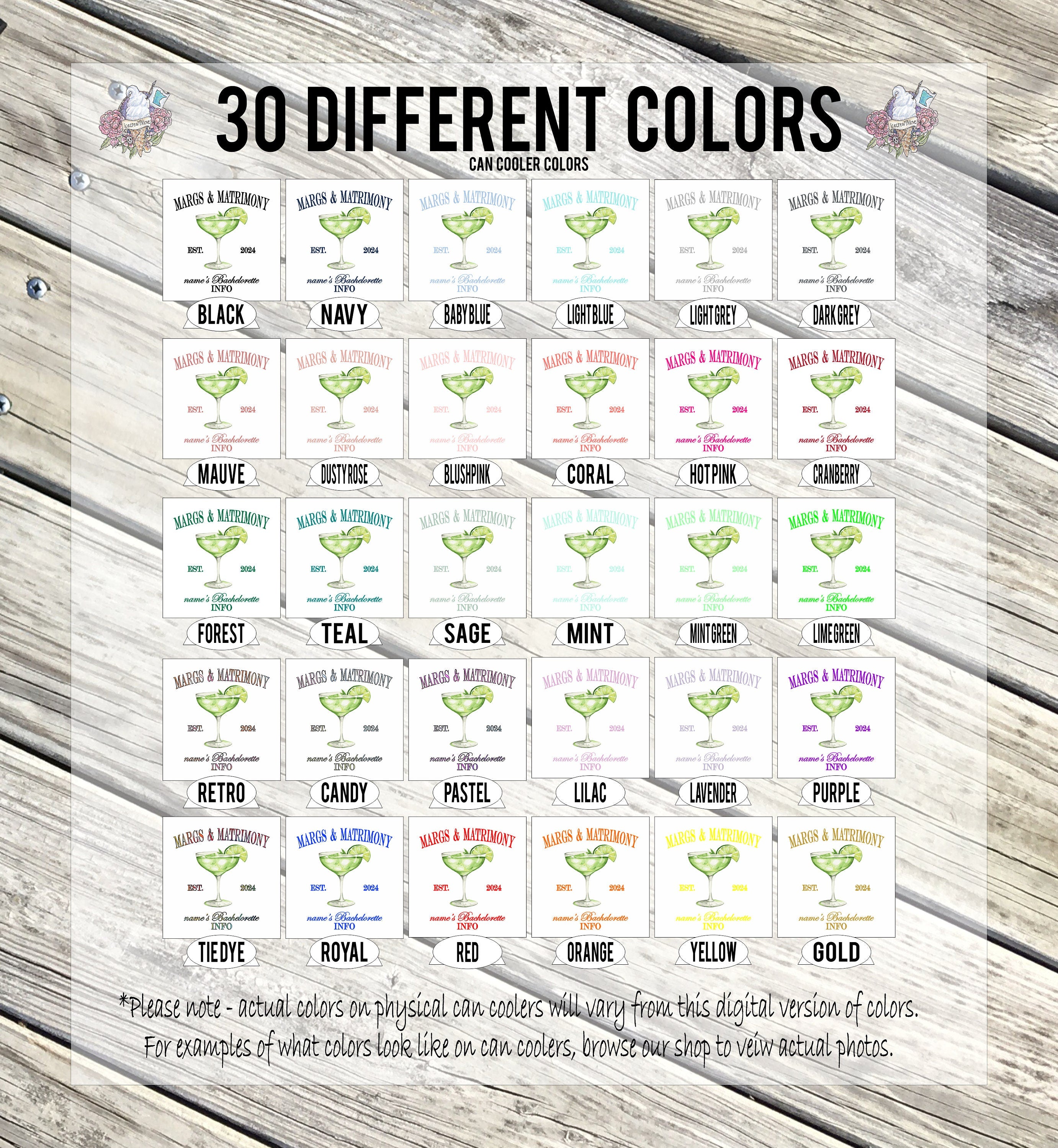 Margs and Matrimony Bachelorette Party Can Coolers - Personalized Bridal Drink Sleeves for a Fiesta - Customizable, Fun, and Stylish. MAM