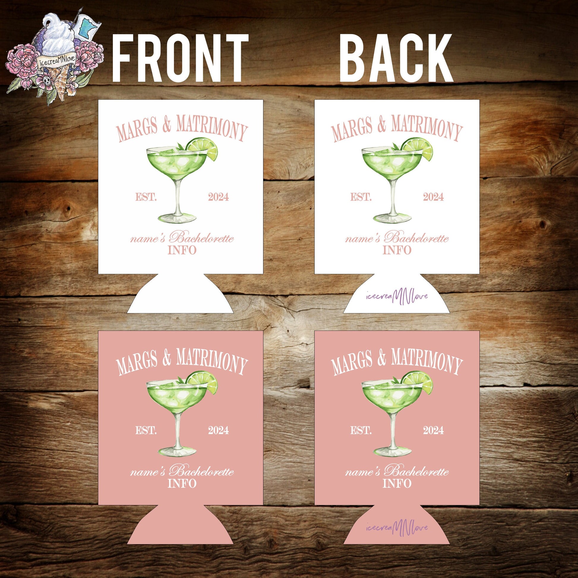 Margs and Matrimony Bachelorette Party Can Coolers - Personalized Bridal Drink Sleeves for a Fiesta - Customizable, Fun, and Stylish. MAM