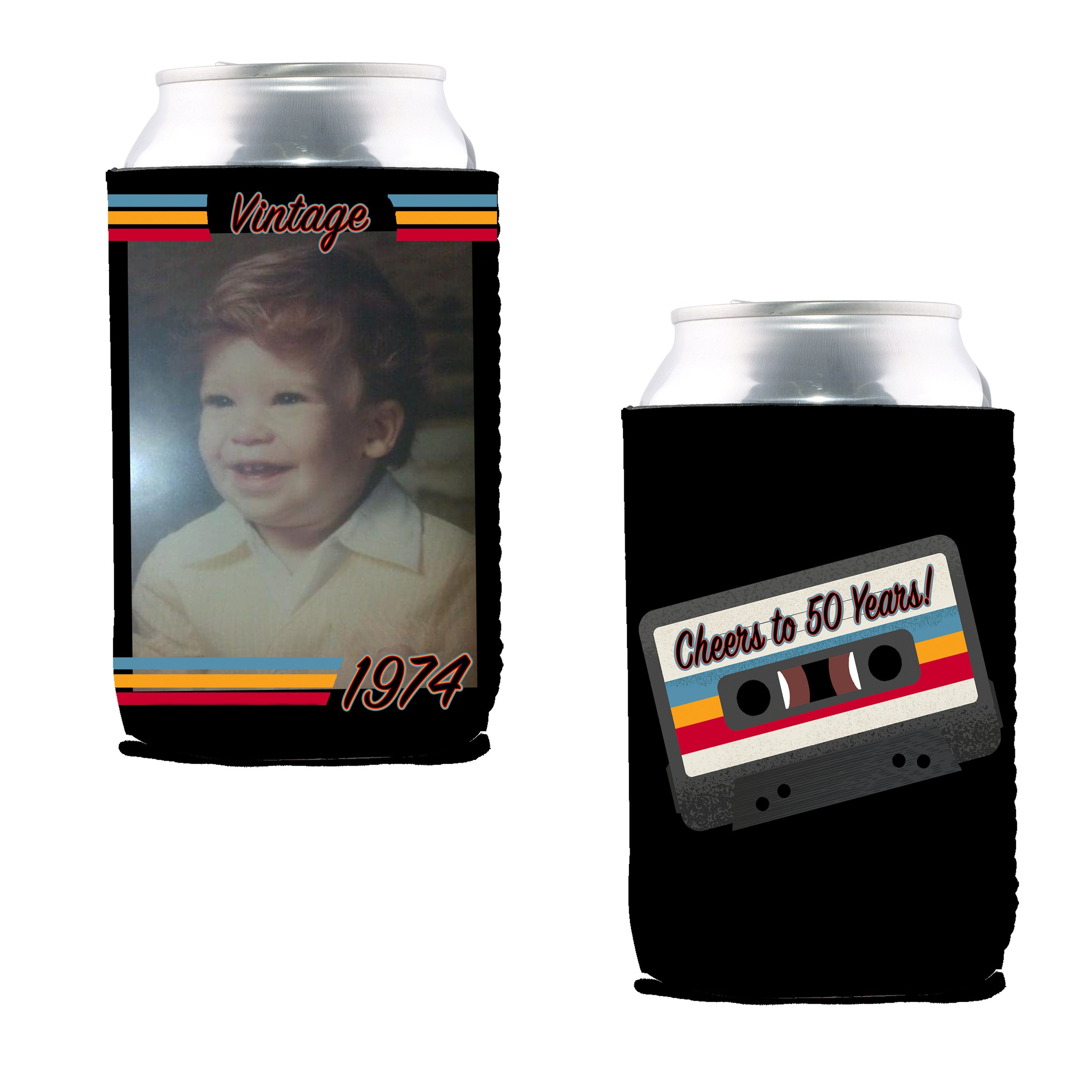 Custom Neoprene Can Cooler: Personalized Photo Beverage Holder, Party Favor