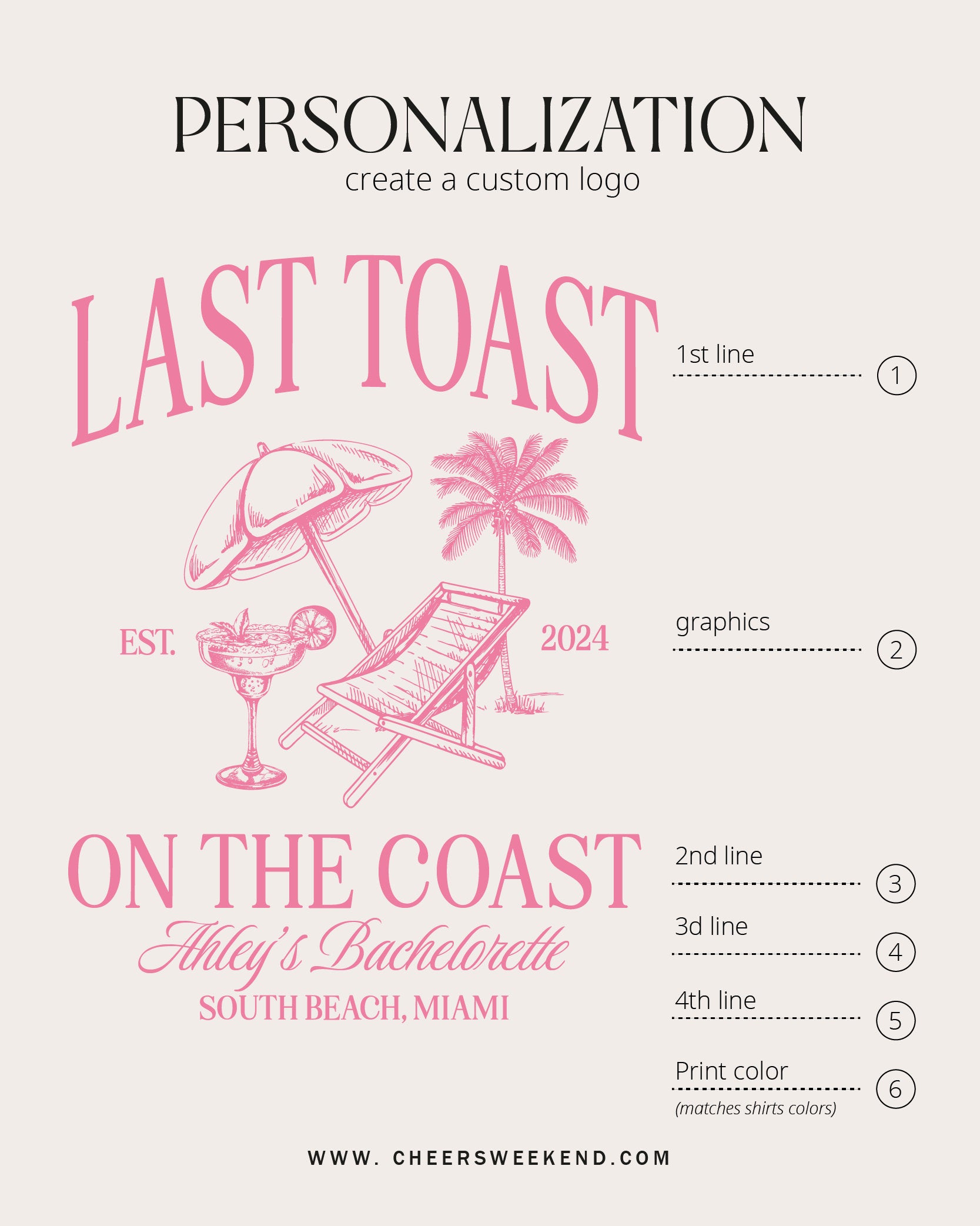 Beach Bachelorette Party Shirt, Last Toast on the Coast, Custom Bachelorette Shirts, Personalized Girls Trip Shirt, Bridal Party Gifts