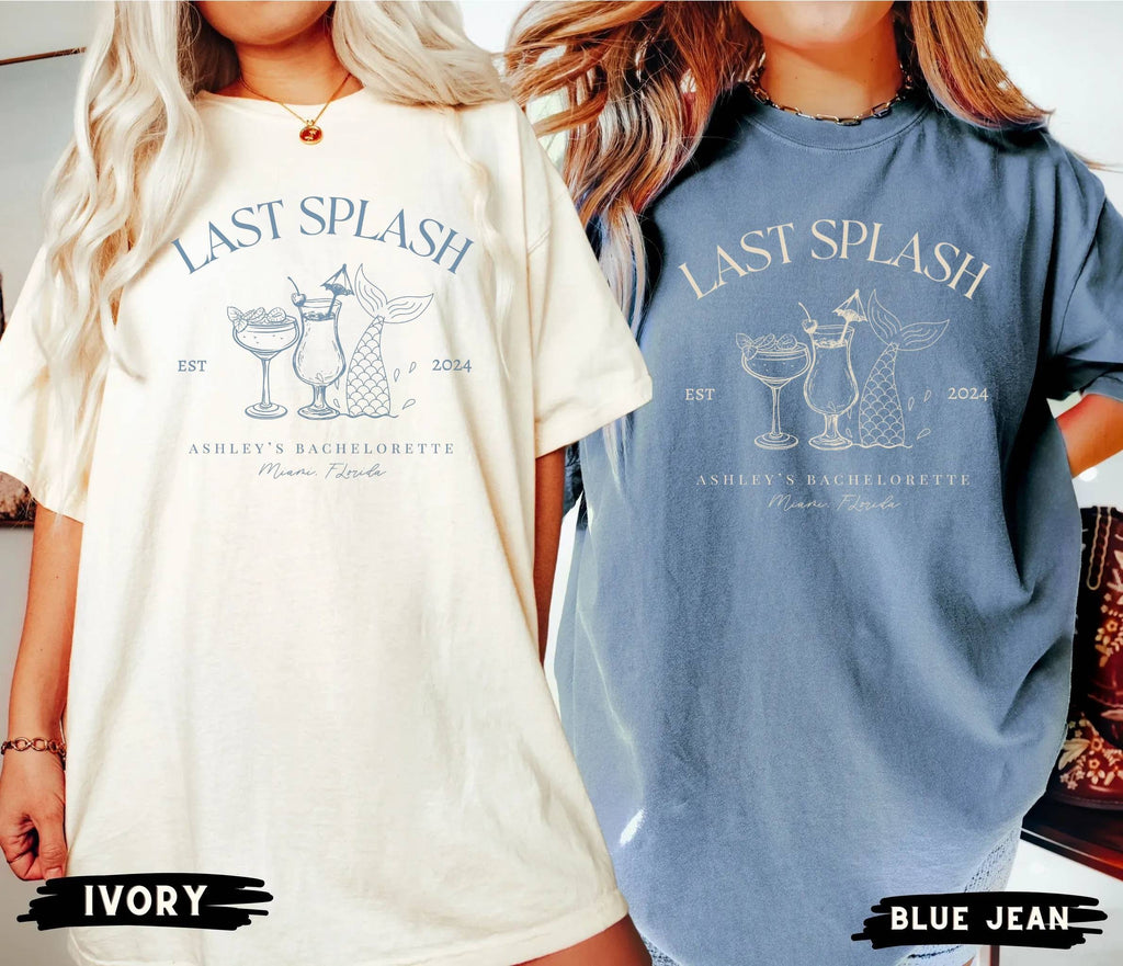 Last Splash Bachelorette Shirts, Beach Bachelorette Party Shirt, Custom Location Bachelorette, Bach Club, Personalized Luxury Bachelorette