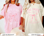 Coquette Bow Bachelorette Shirts, Bachelorette Party, Custom Bachelorette Shirts, Shes Tying the Knot Bridal Party, Girly Bow Bachelorette