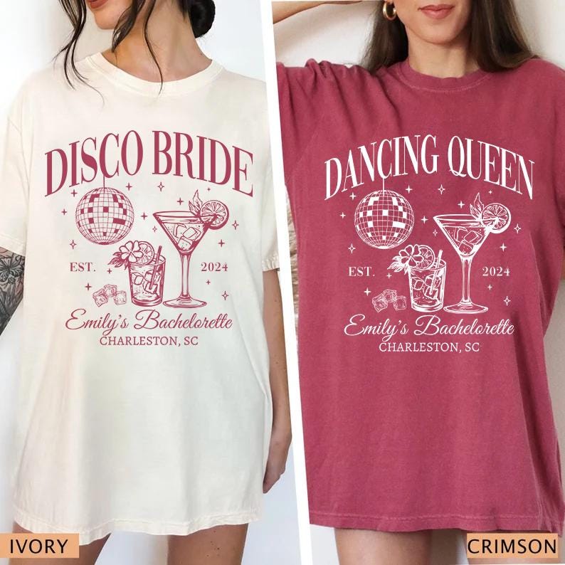 Comfort Colors Custom Disco Bachelorette Shirts, Disco Bride Shirt, Dancing Queen Bachelorette Tees, Last Disco Bachelorette Party Shirt