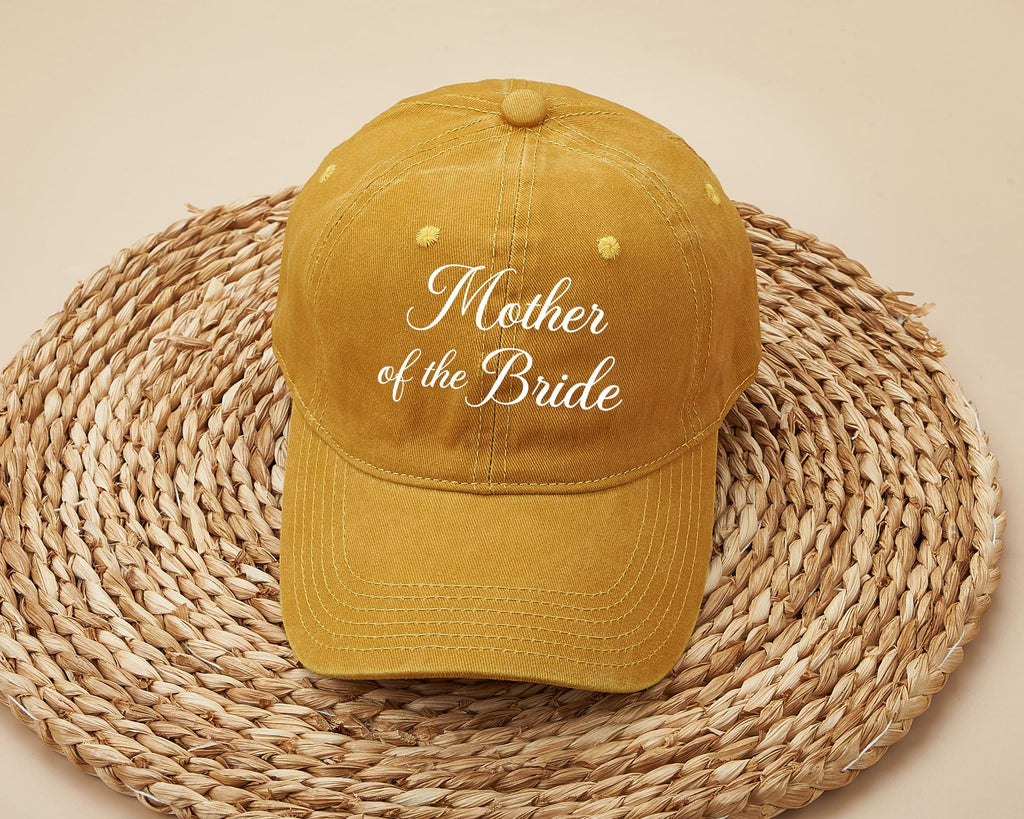 Embroidered Mother/Father of the Bride Hat: Cotton Twill Bridal Party Gift