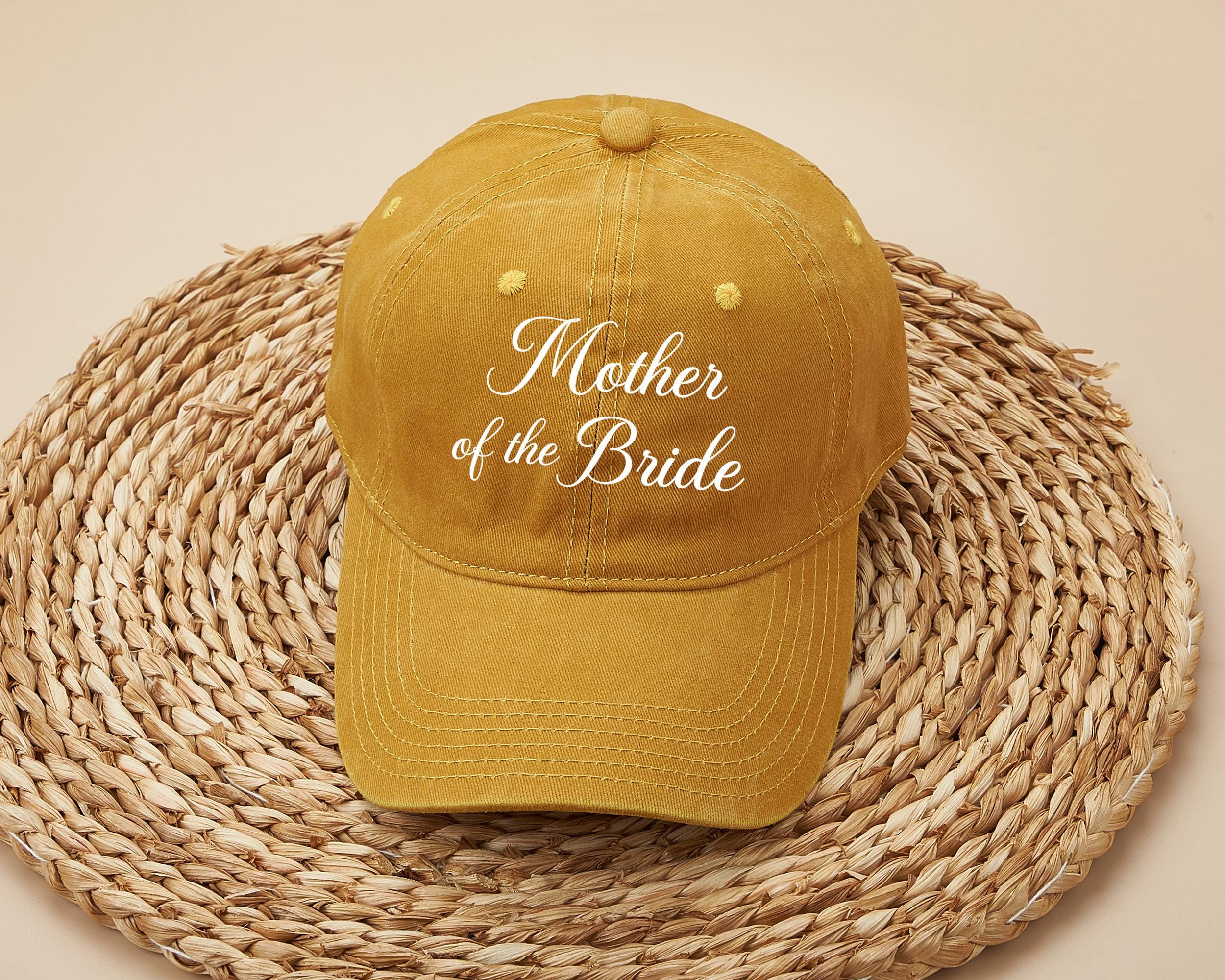 Embroidered Mother/Father of the Bride Hat: Cotton Twill Bridal Party Gift