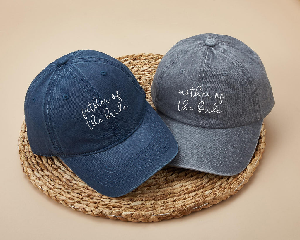Embroidered Mother/Father of the Bride Hat: Cotton Twill Bridal Party Gift