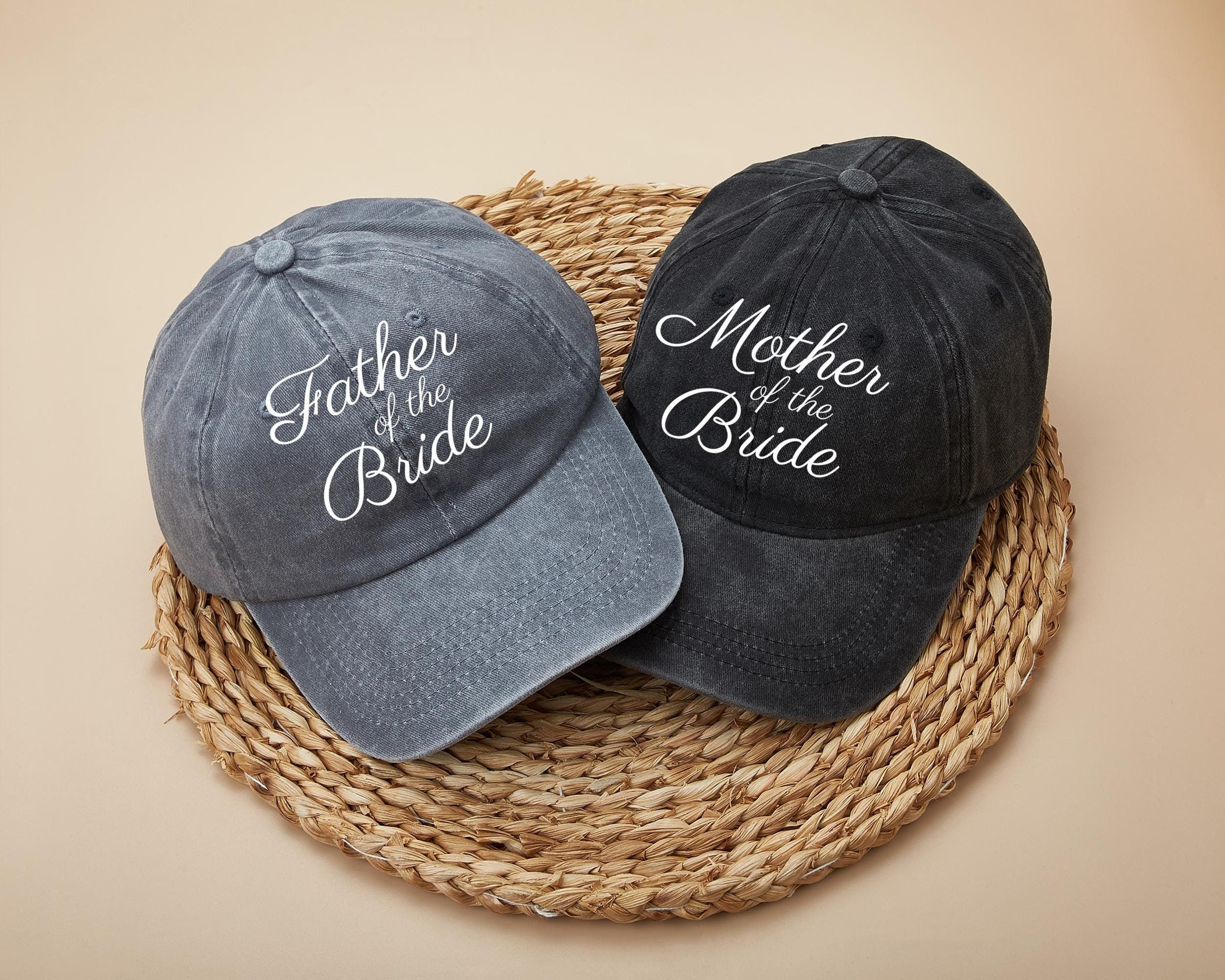 Embroidered Mother/Father of the Bride Hat: Cotton Twill Bridal Party Gift