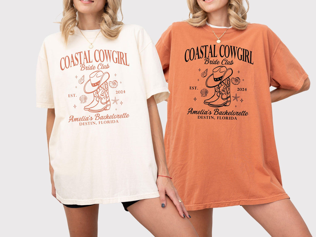 Custom Coastal Cowgirl Bachelorette Party Shirt, Bridesmaid Gift