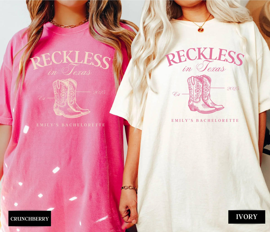 Texas Bachelorette Party Shirt, Reckless in Texas, Austin Bach Club, Last Rodeo Bachelorette, Western Country Bachelorette Tee, Cowgirl Bach