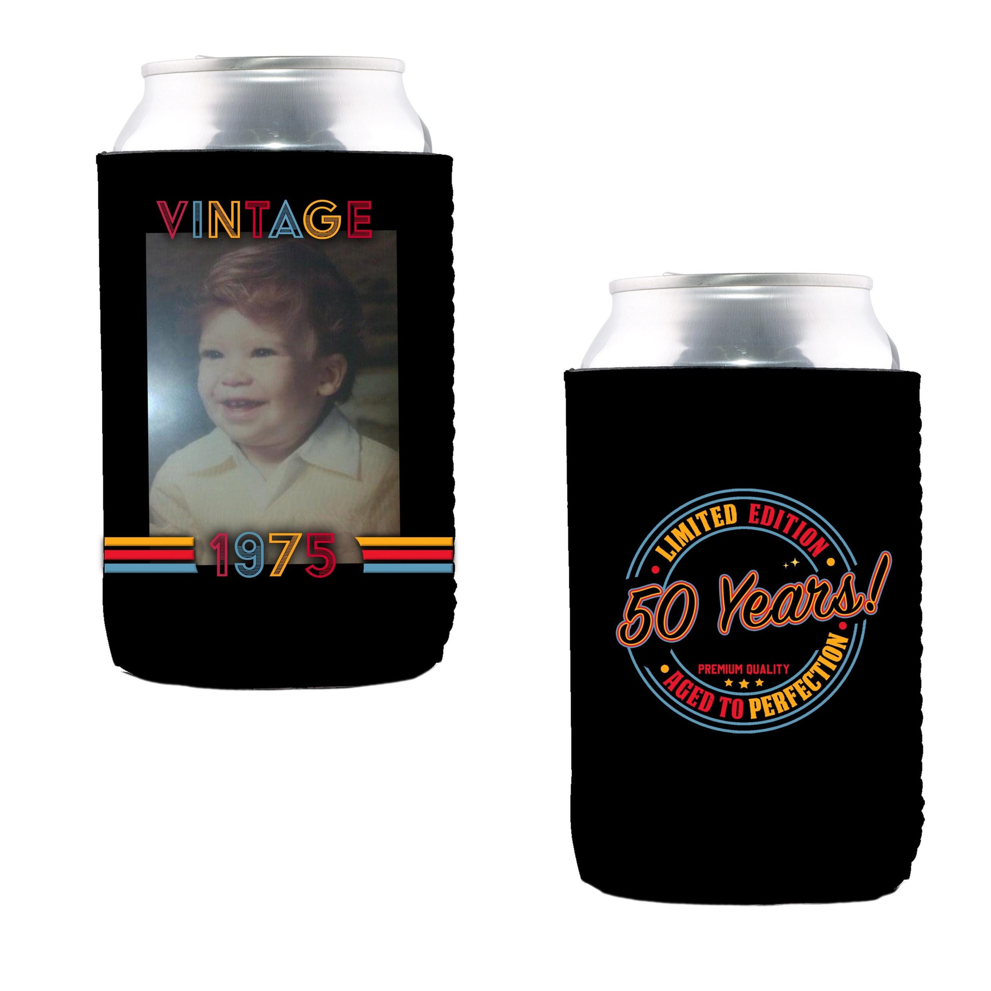 Custom Neoprene Can Cooler: Personalized Photo Beverage Holder, Party Favor