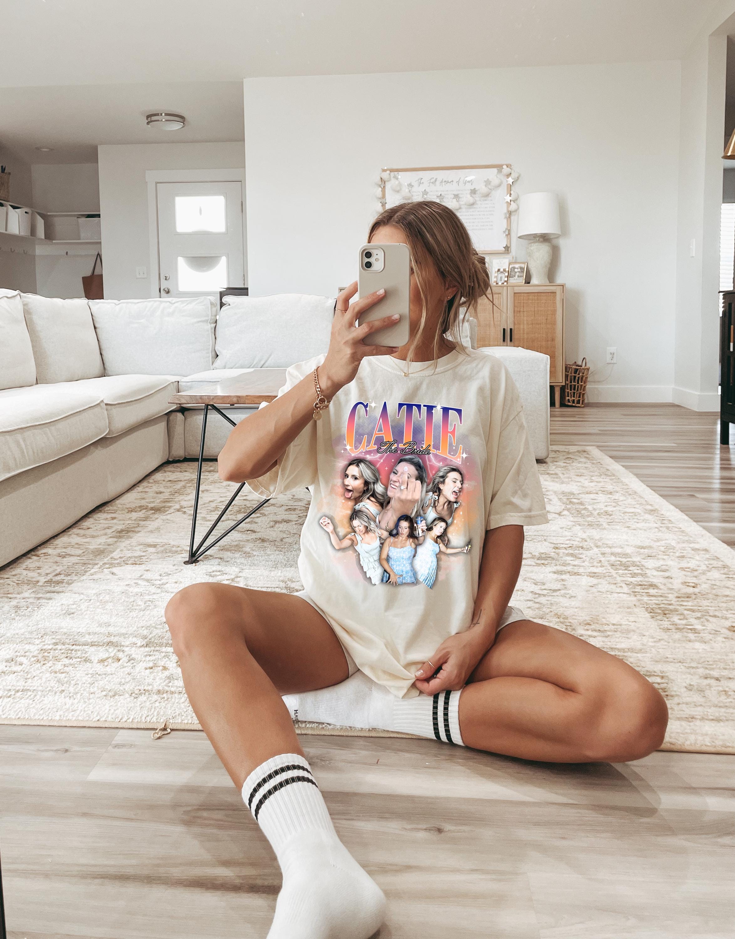 Custom Girlfriend Comfort Colors Bootleg Shirt, Boyfriend Tshirt, Wife Tee, Bachelorette Surprise, Personalized Photo Gift, Retro Rap Design