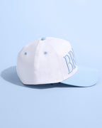 xo, Fetti White + Blue Bride Trucker Hat | Bachelorette Accessory, Bridal Headwear, Bach Party Decorations, Bridesmaid Gift, Wedding Cap