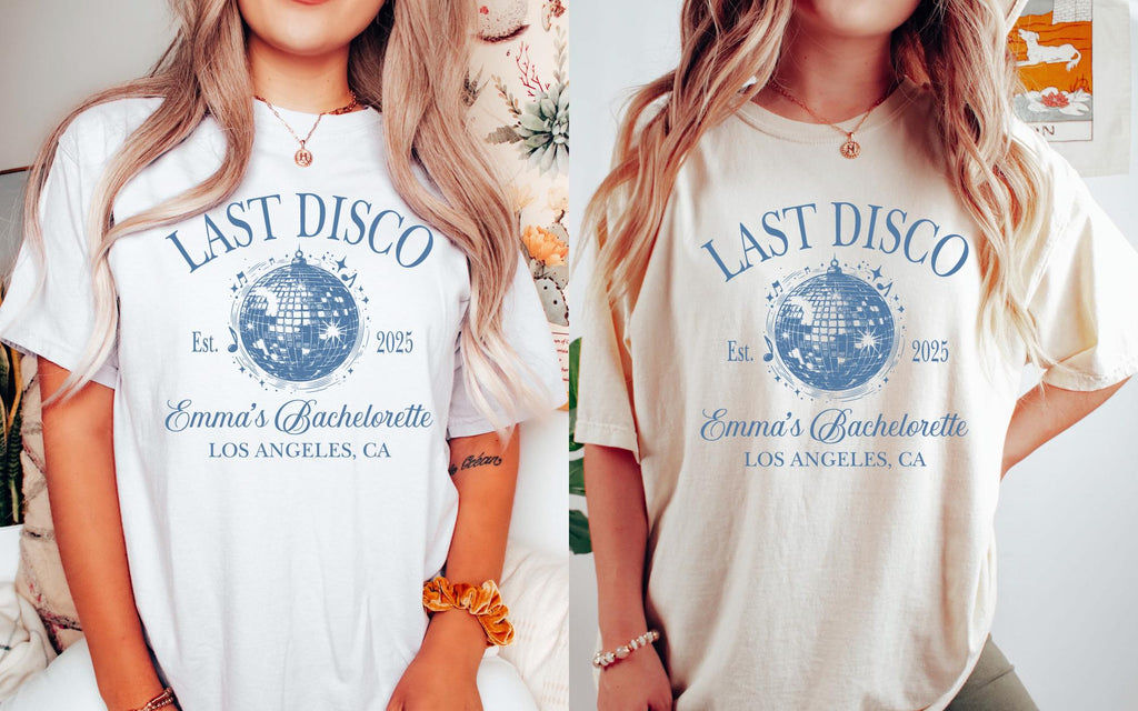 Personalized Last Disco Bachelorette Party Shirt, Custom Disco Bachelorette Shirts, Luxury Bachelorette Merch, Disco Bach Bride To Be Gifts