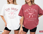 Coquette Bow Bachelorette Shirts, Bachelorette Party, Custom Bachelorette Shirts, Shes Tying the Knot Bridal Party, Girly Bow Bachelorette