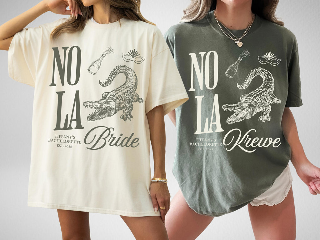 NOLA Bachelorette Shirts, New Orleans Bachelorette Party Shirts, Nola Bride, Nola Krewe, Mardi Gras Bachelorette, Matching Group Shirts