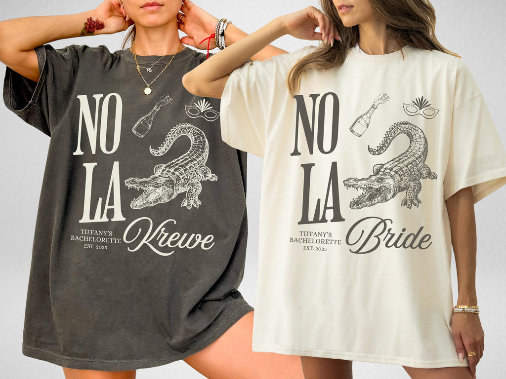 NOLA Bachelorette Shirts, New Orleans Bachelorette Party Shirts, Nola Bride, Nola Krewe, Mardi Gras Bachelorette, Matching Group Shirts